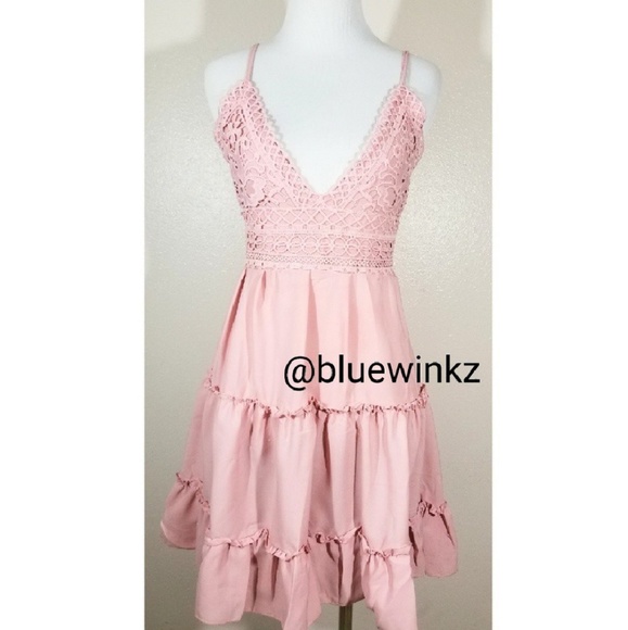 Gorgeous Blush Lace Boho Dress - Picture 4 of 7